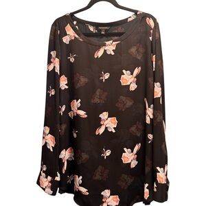 Banana Republic Black Floral Blouse